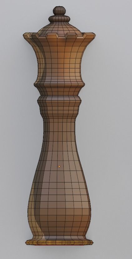 6 chess pawns Low-poly 3D model_5