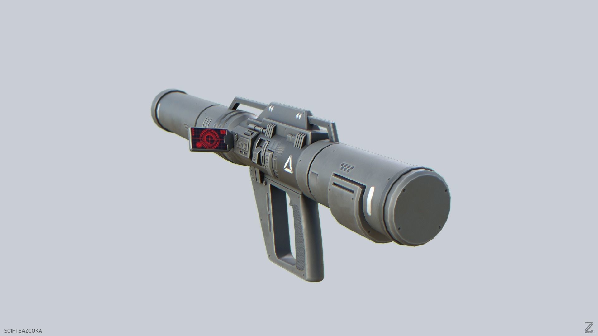 Scifi bazooka Low-poly 3D model_4