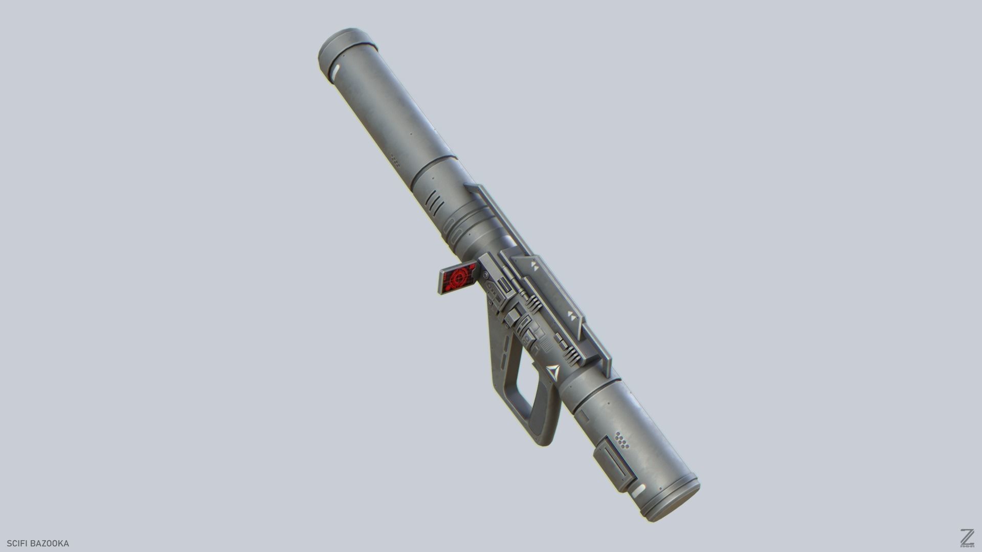 Scifi bazooka Low-poly 3D model_7
