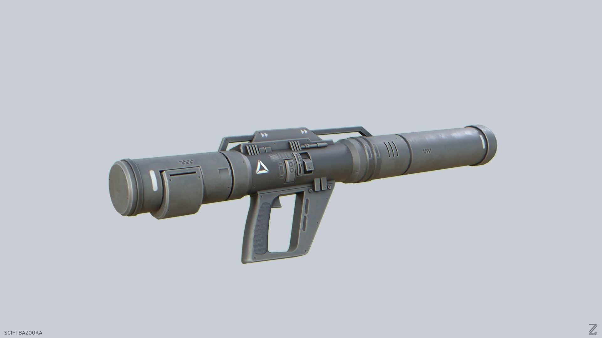 Scifi bazooka Low-poly 3D model_8