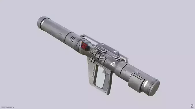 Scifi bazooka Low-poly 3D model