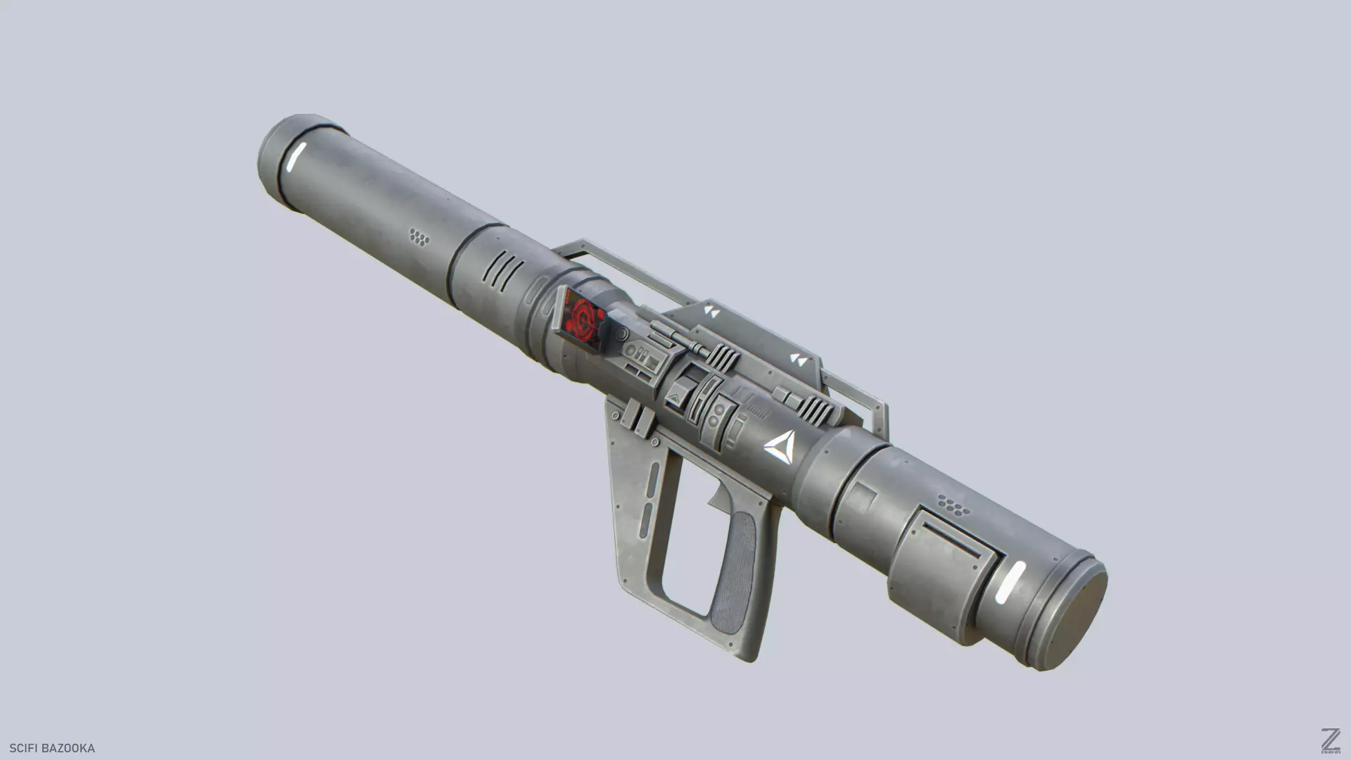 Scifi bazooka Low-poly 3D model_0