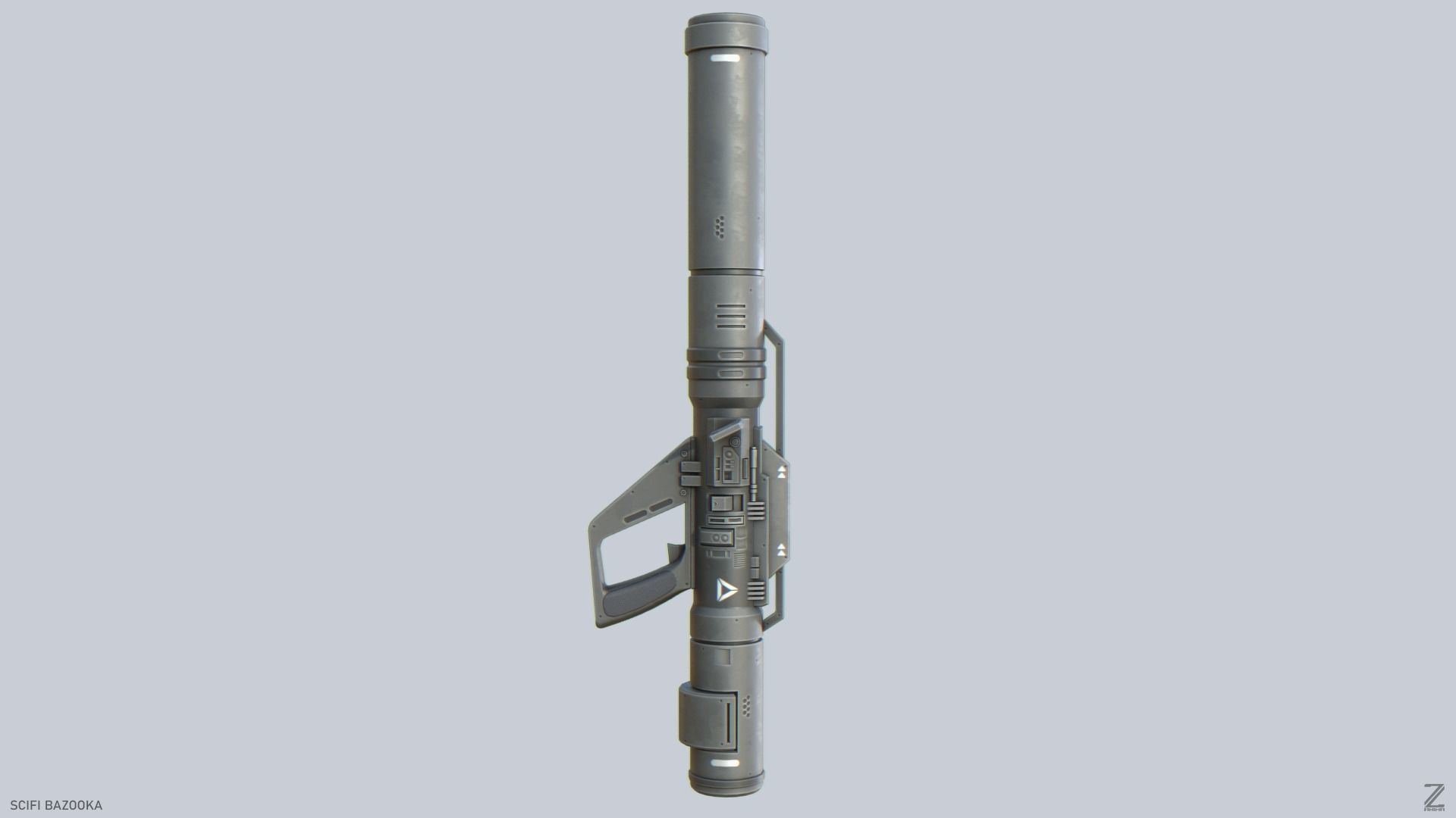 Scifi bazooka Low-poly 3D model_6