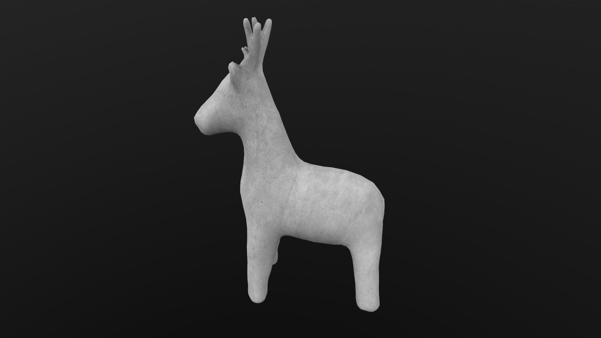 Horse Statue AR VR PBR Lowpoly with game ready 3d Model Low-poly 3D model_2