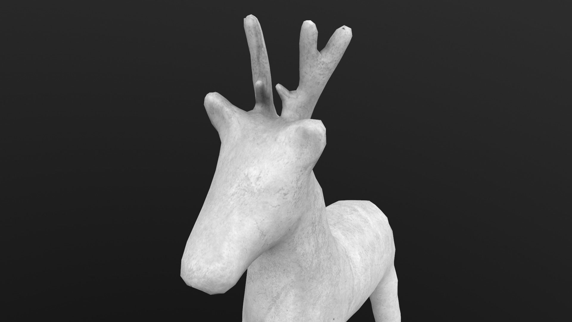 Horse Statue AR VR PBR Lowpoly with game ready 3d Model Low-poly 3D model_12