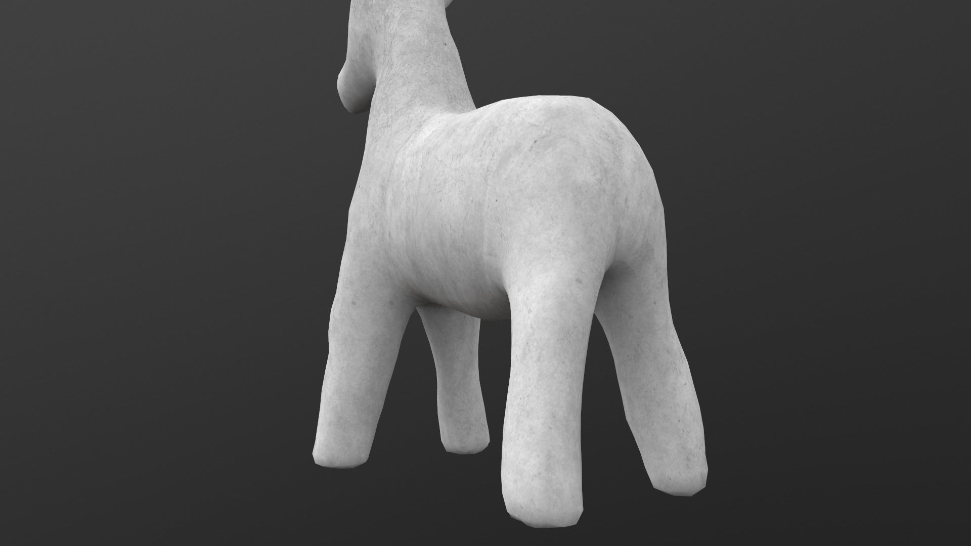Horse Statue AR VR PBR Lowpoly with game ready 3d Model Low-poly 3D model_13