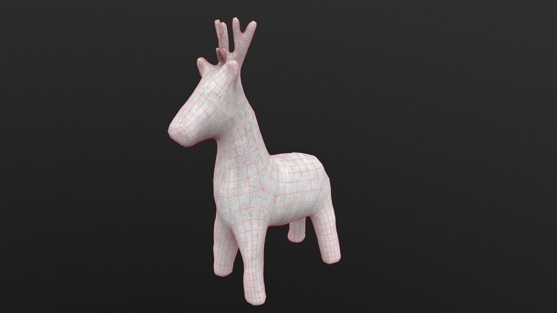 Horse Statue AR VR PBR Lowpoly with game ready 3d Model Low-poly 3D model_14