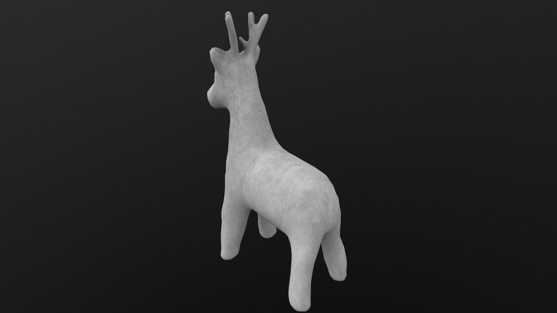 Horse Statue AR VR PBR Lowpoly with game ready 3d Model Low-poly 3D model_3