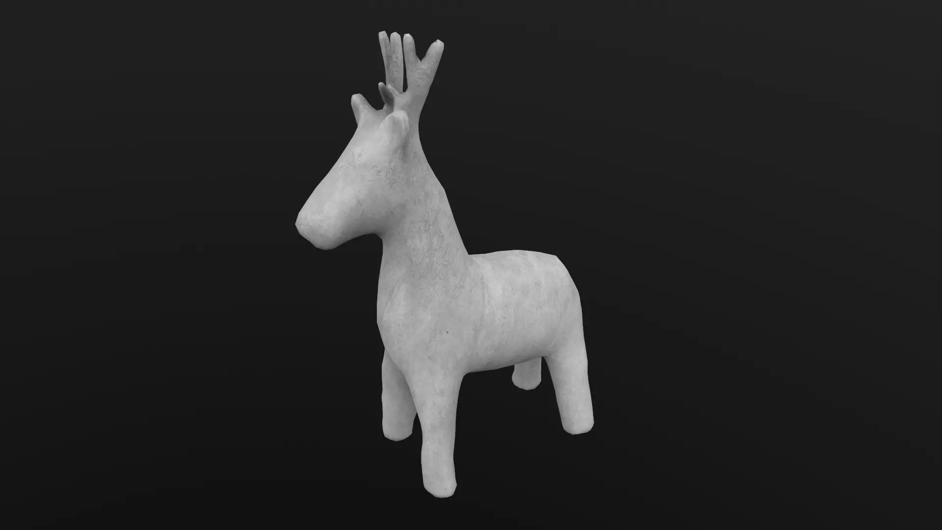 Horse Statue AR VR PBR Lowpoly with game ready 3d Model Low-poly 3D model_0
