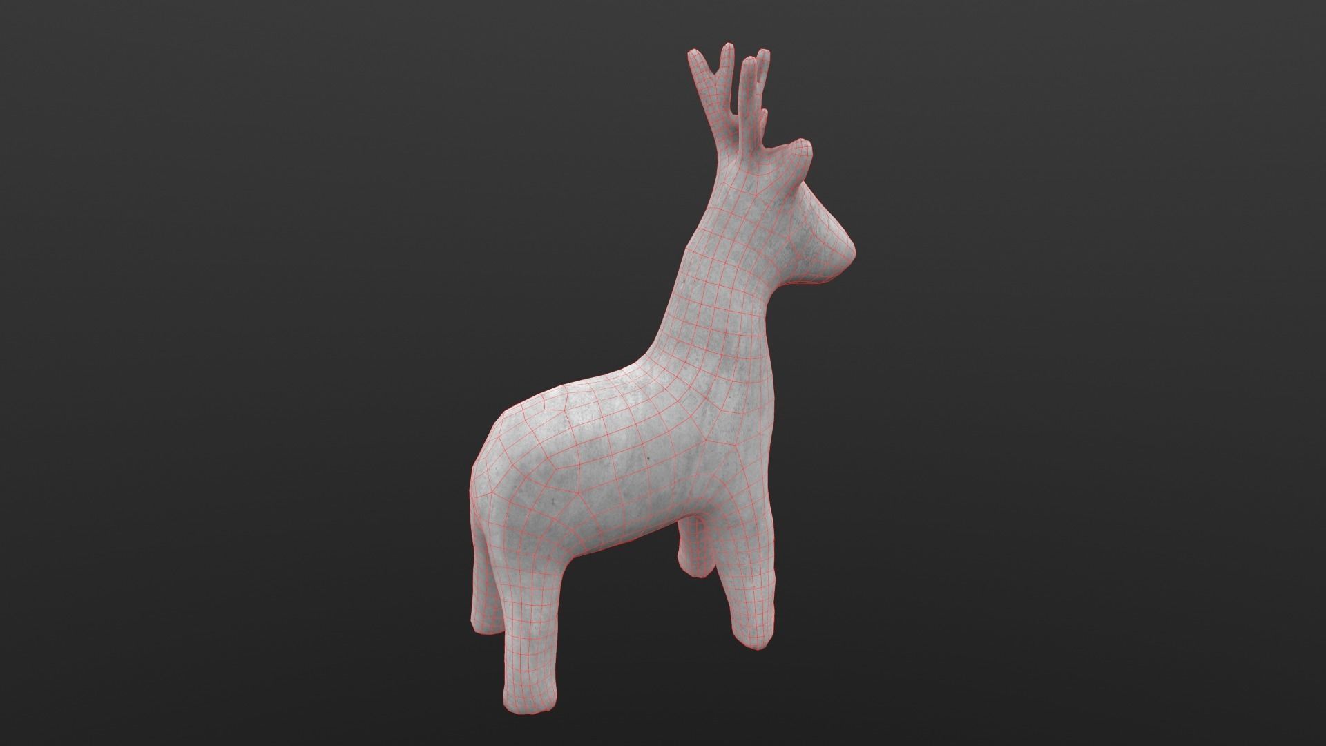 Horse Statue AR VR PBR Lowpoly with game ready 3d Model Low-poly 3D model_15