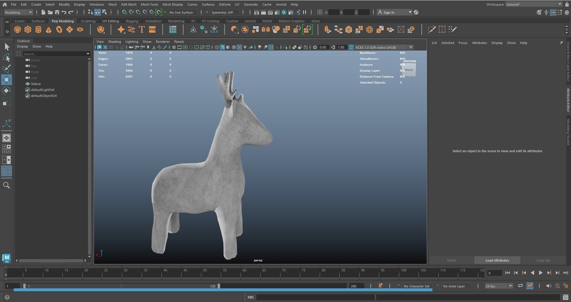 Horse Statue AR VR PBR Lowpoly with game ready 3d Model Low-poly 3D model_16