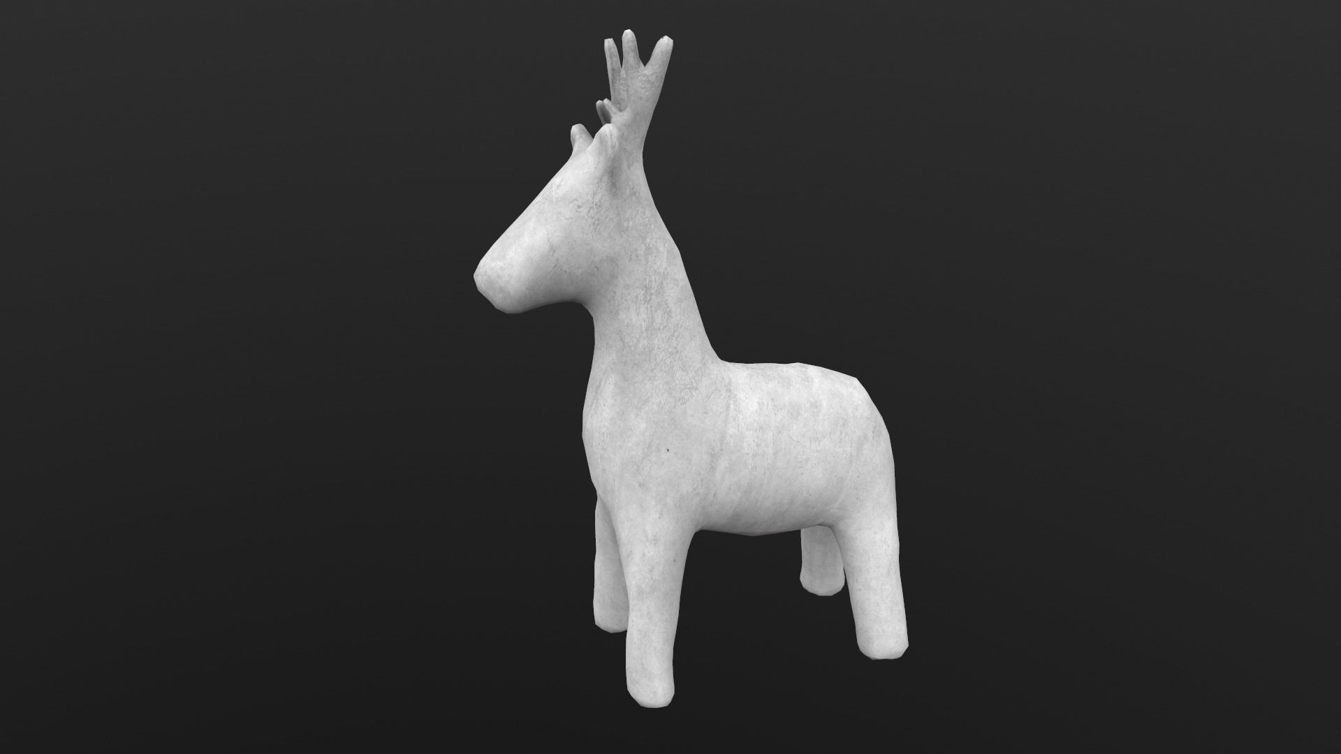 Horse Statue AR VR PBR Lowpoly with game ready 3d Model Low-poly 3D model_8