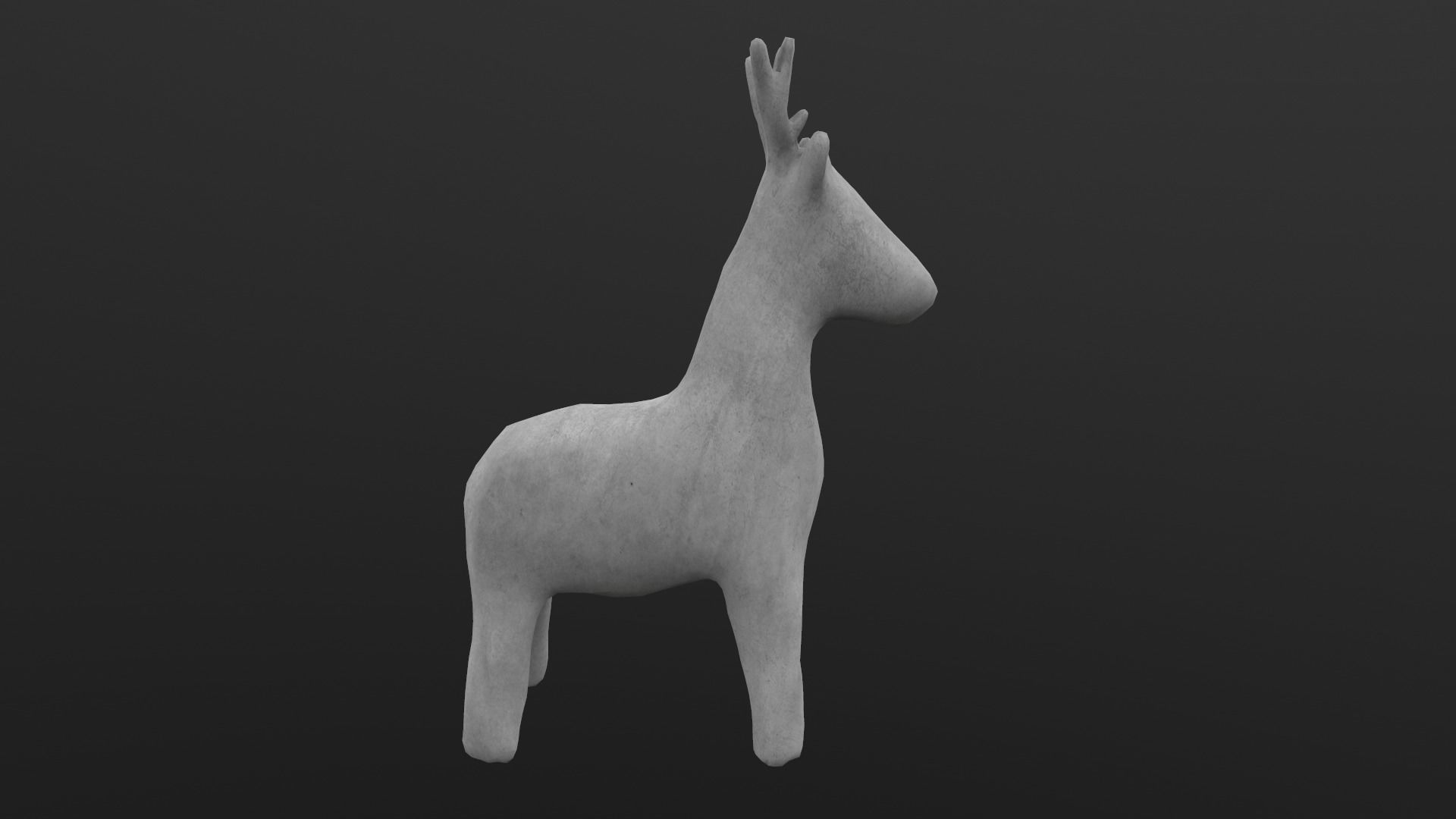 Horse Statue AR VR PBR Lowpoly with game ready 3d Model Low-poly 3D model_5