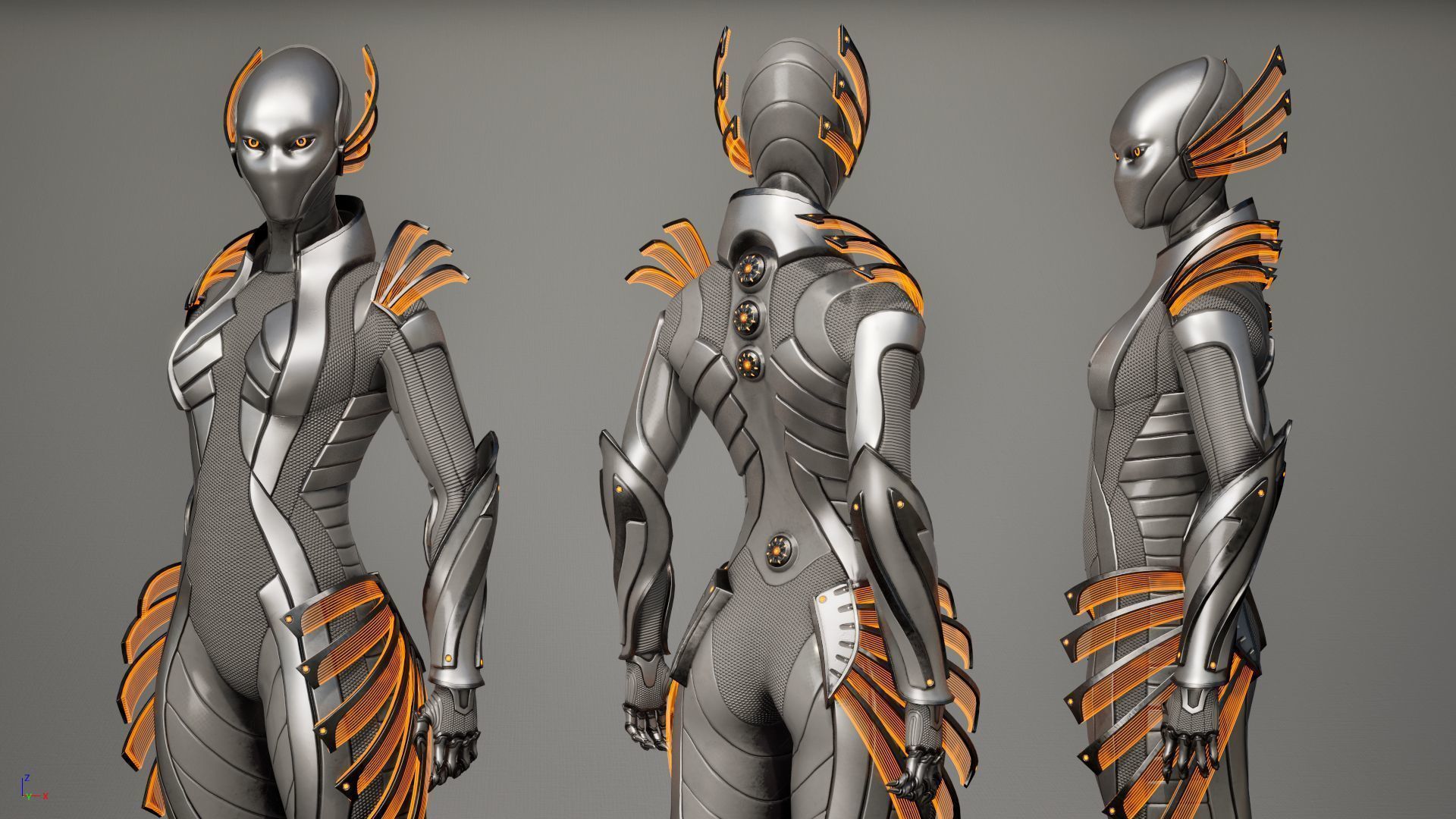 Robot 10 Low-poly 3D model_5