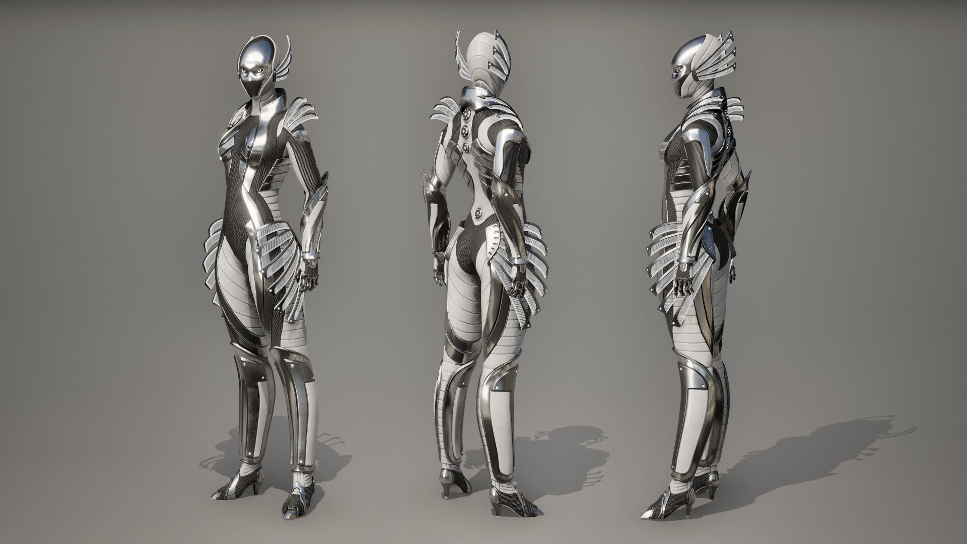 Robot 10 Low-poly 3D model_8