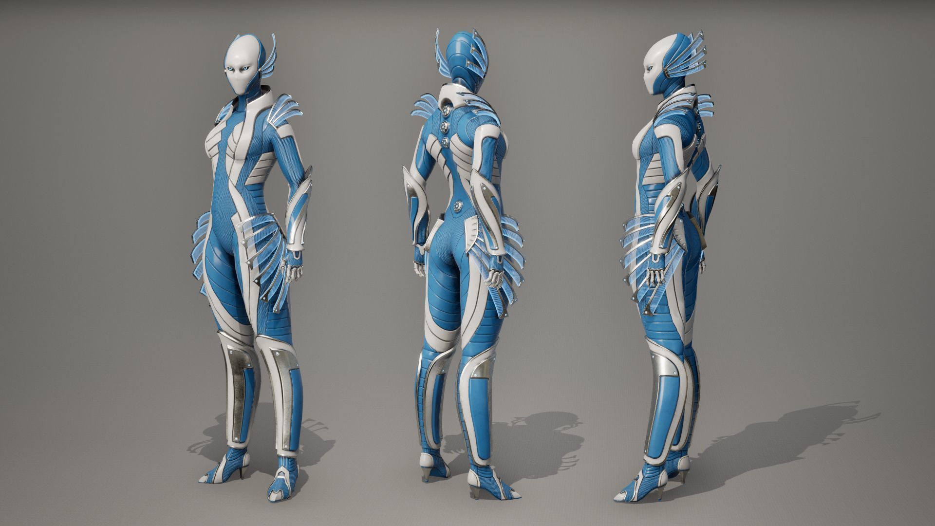 Robot 10 Low-poly 3D model_12