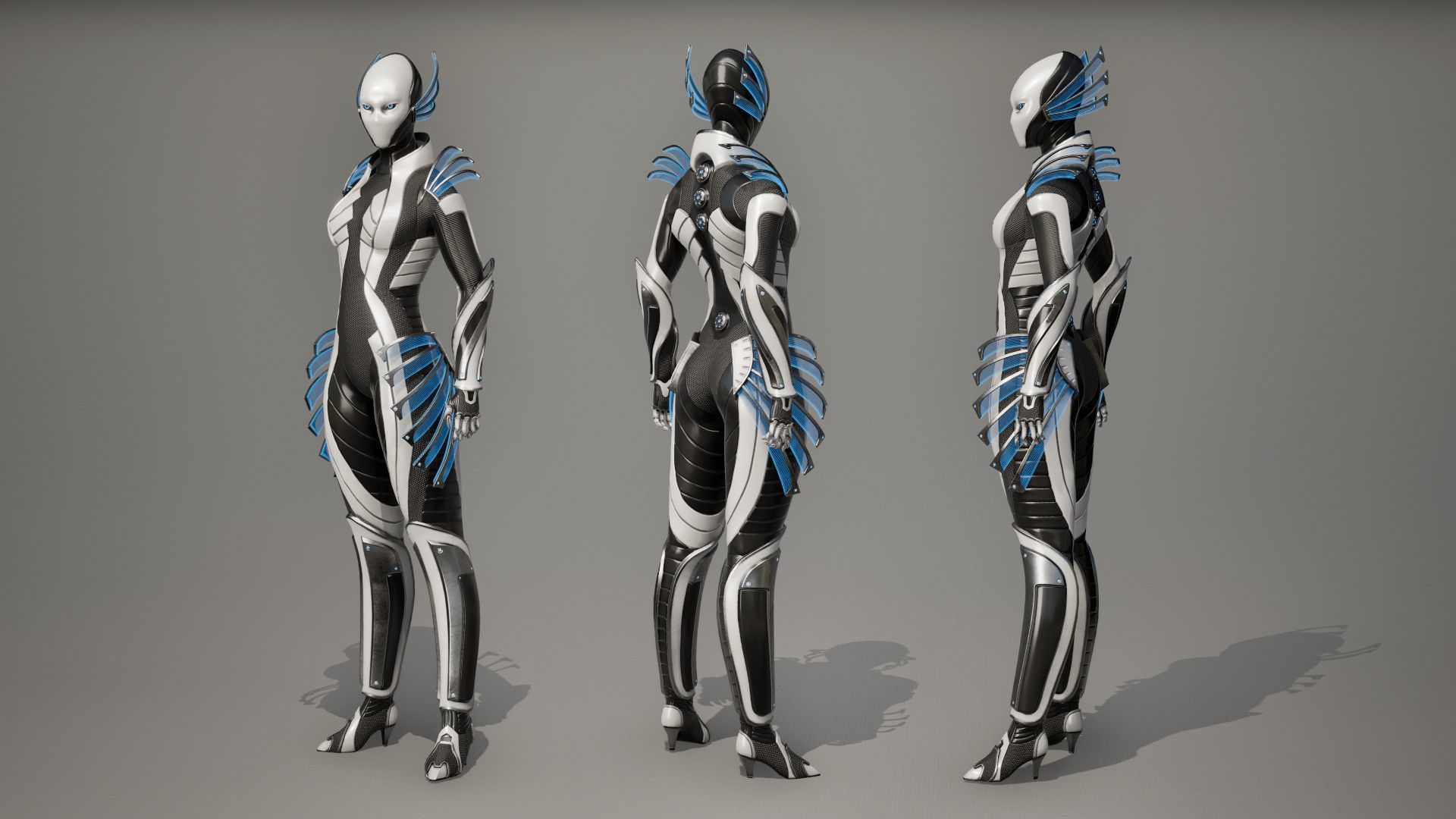 Robot 10 Low-poly 3D model_2