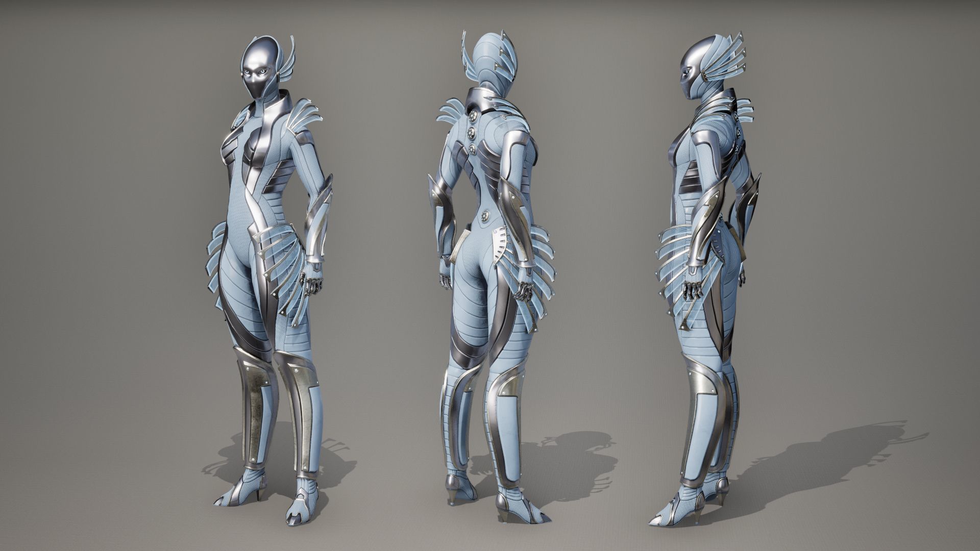 Robot 10 Low-poly 3D model_16