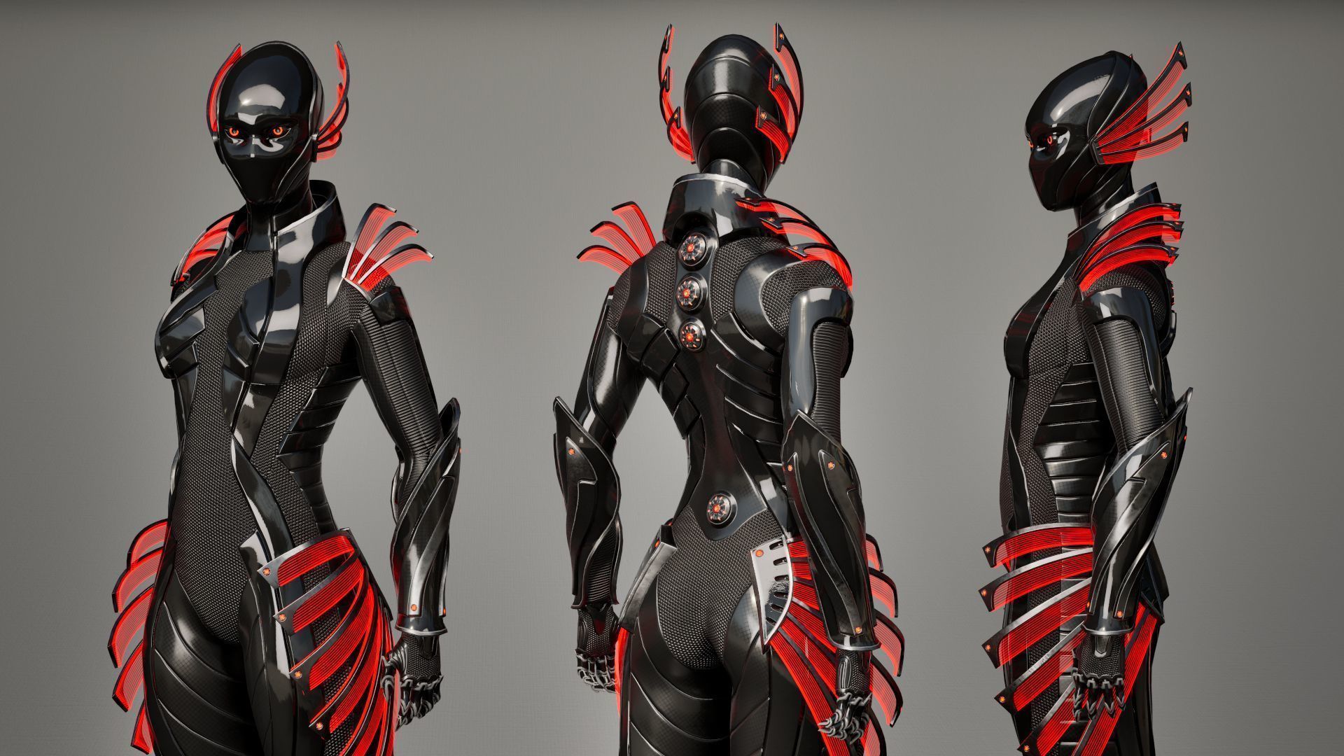 Robot 10 Low-poly 3D model_7