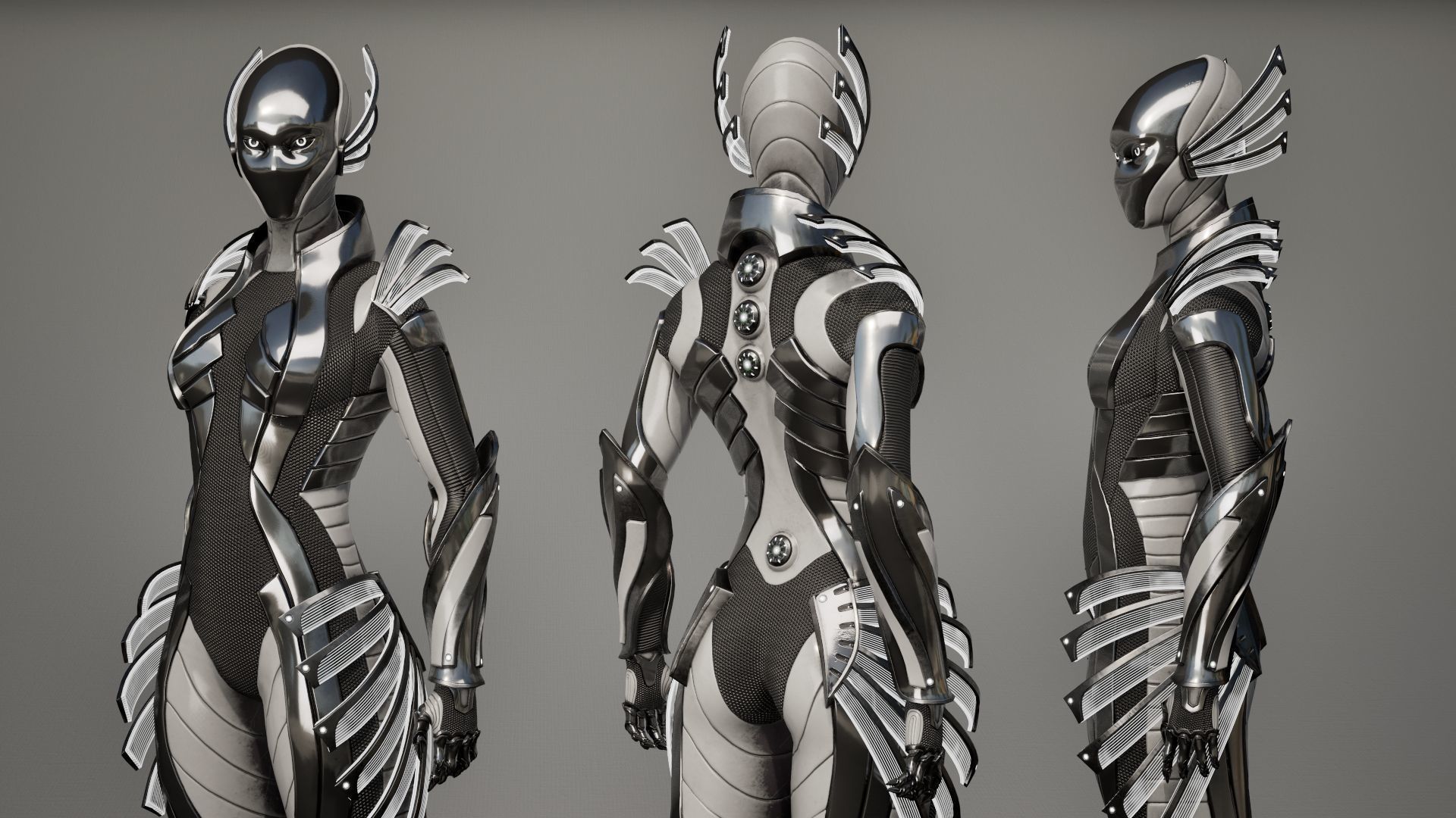 Robot 10 Low-poly 3D model_9