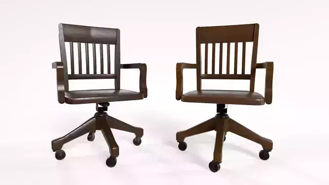 1930 Office Chair Low-poly 3D model
