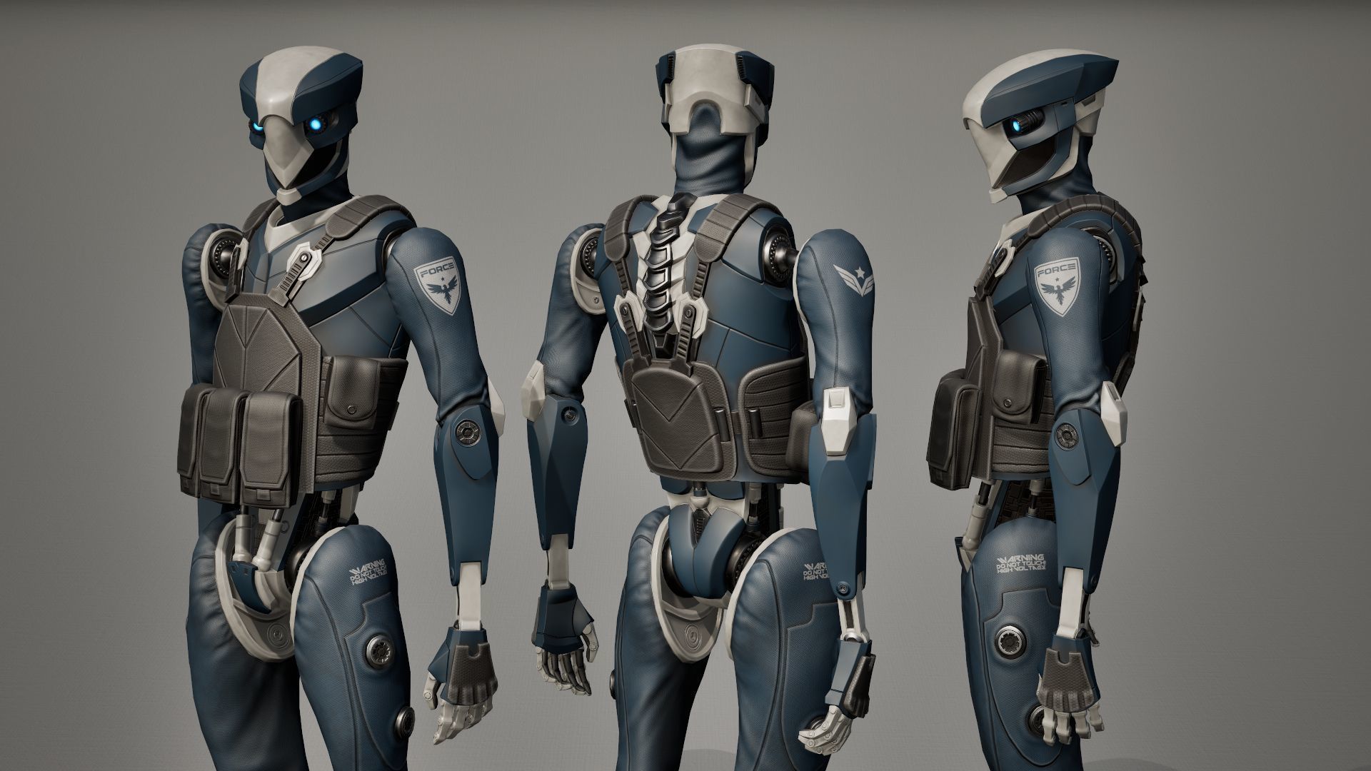 Robot 11 Low-poly 3D model_17