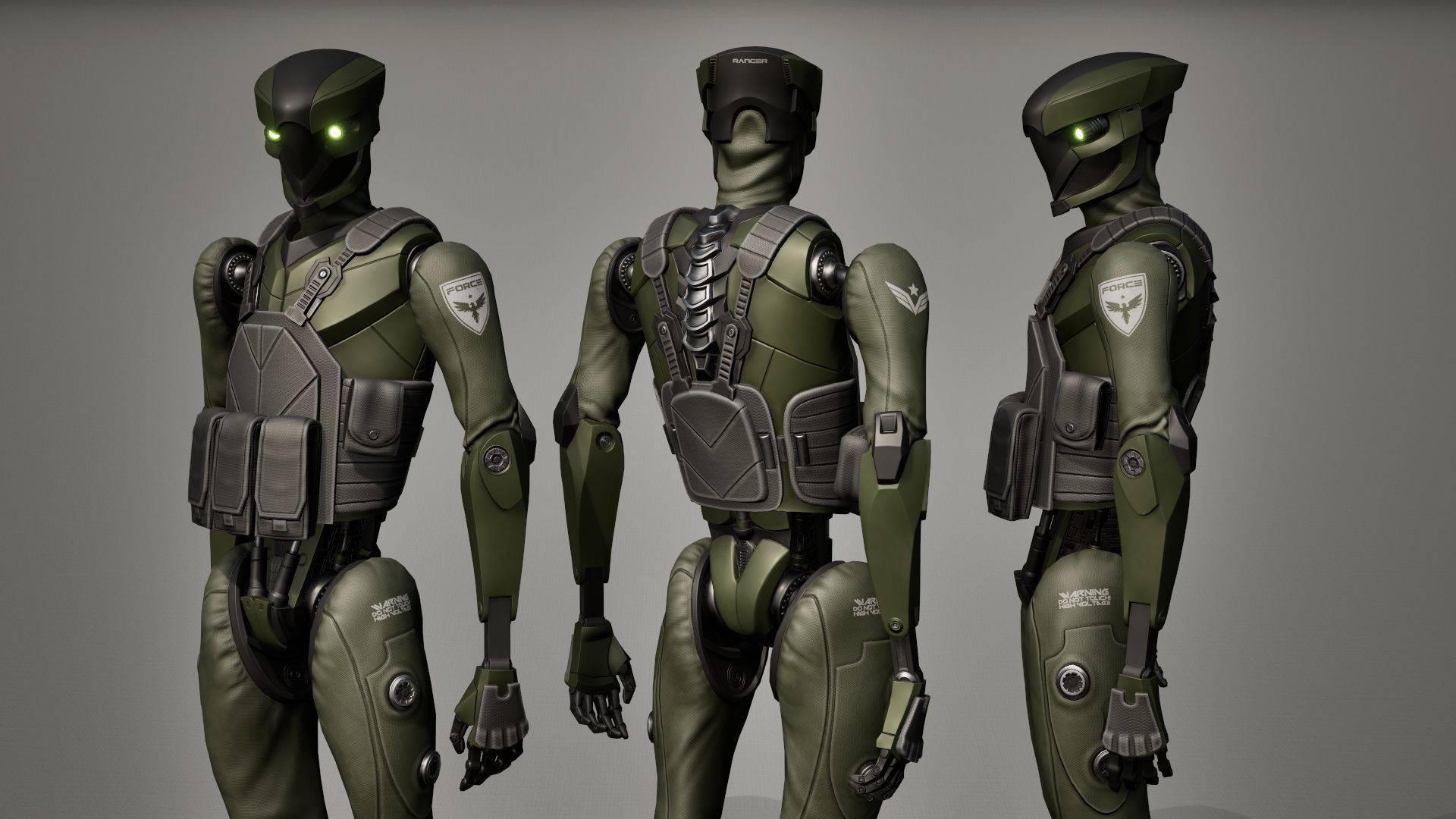 Robot 11 Low-poly 3D model_9