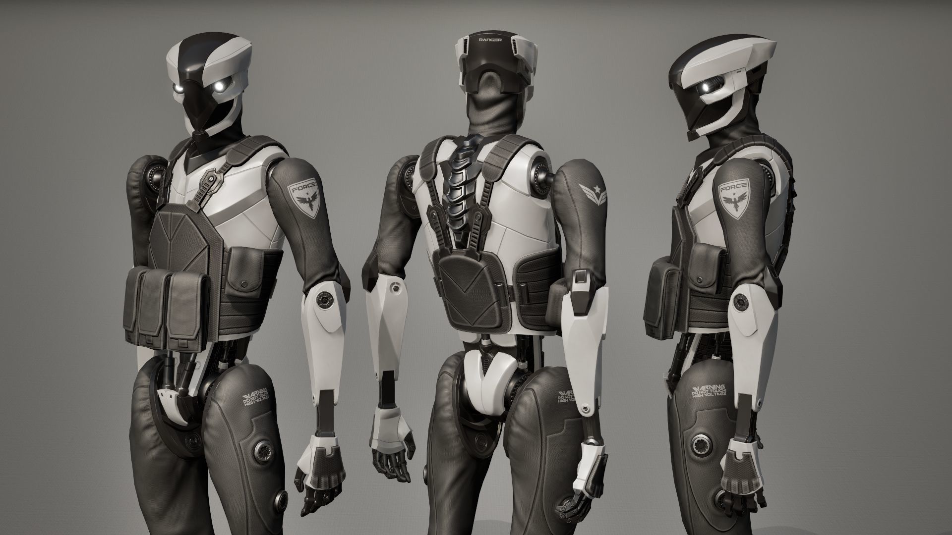 Robot 11 Low-poly 3D model_5