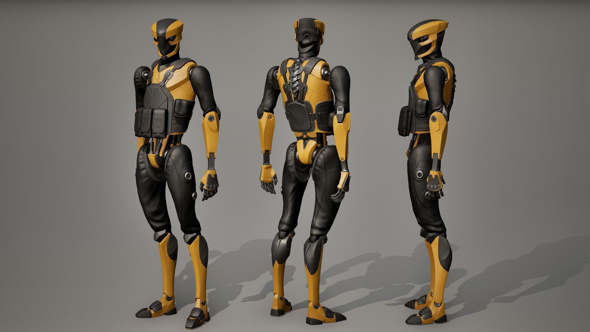 Robot 11 Low-poly 3D model_25