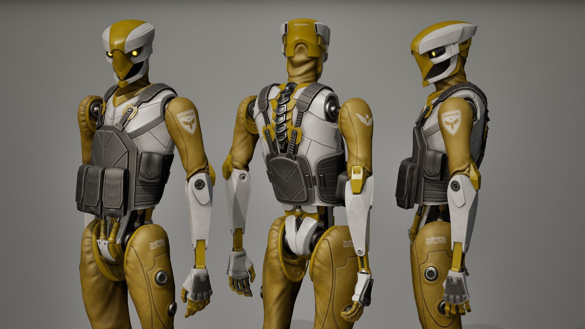 Robot 11 Low-poly 3D model_21