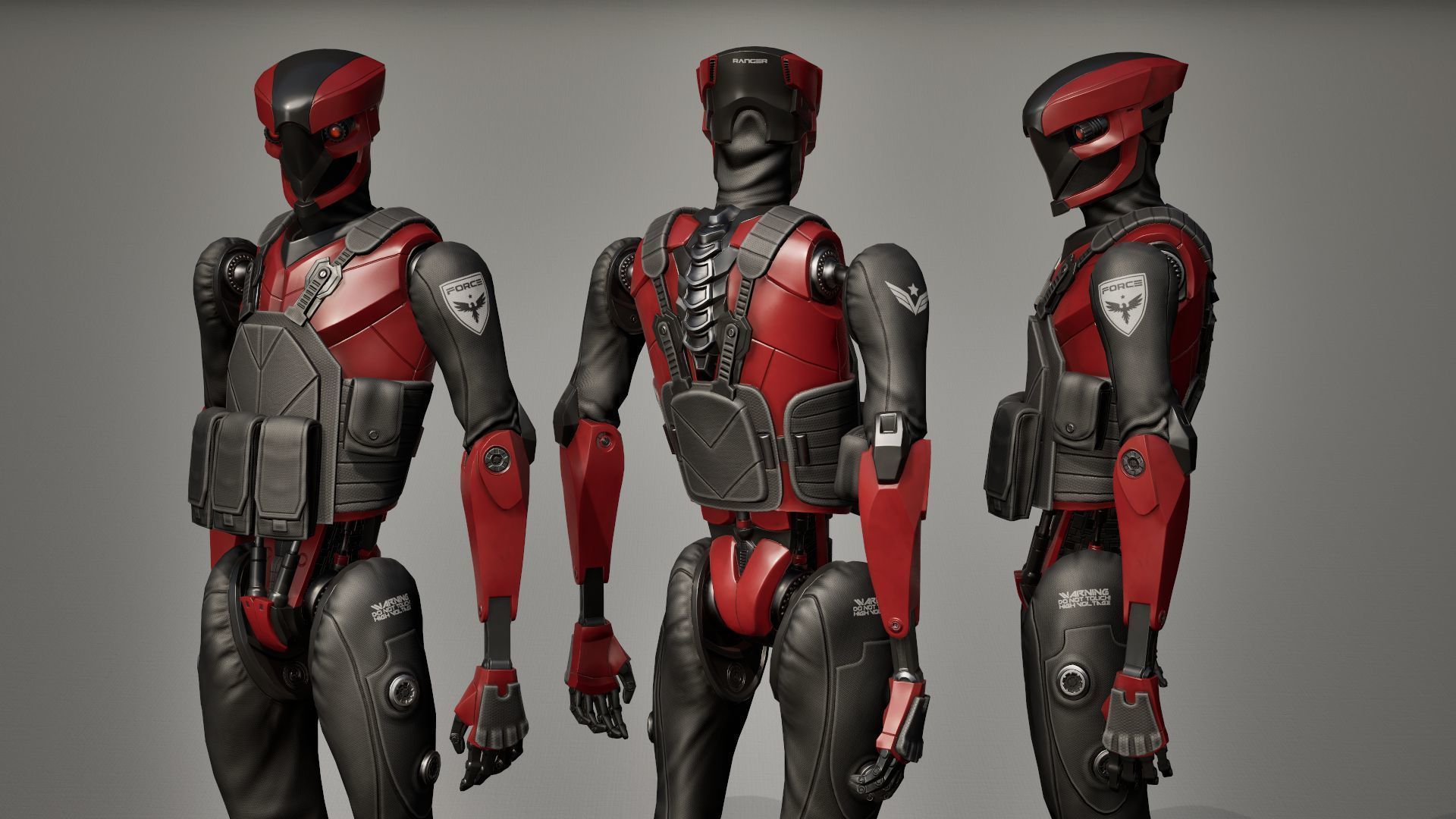 Robot 11 Low-poly 3D model_19