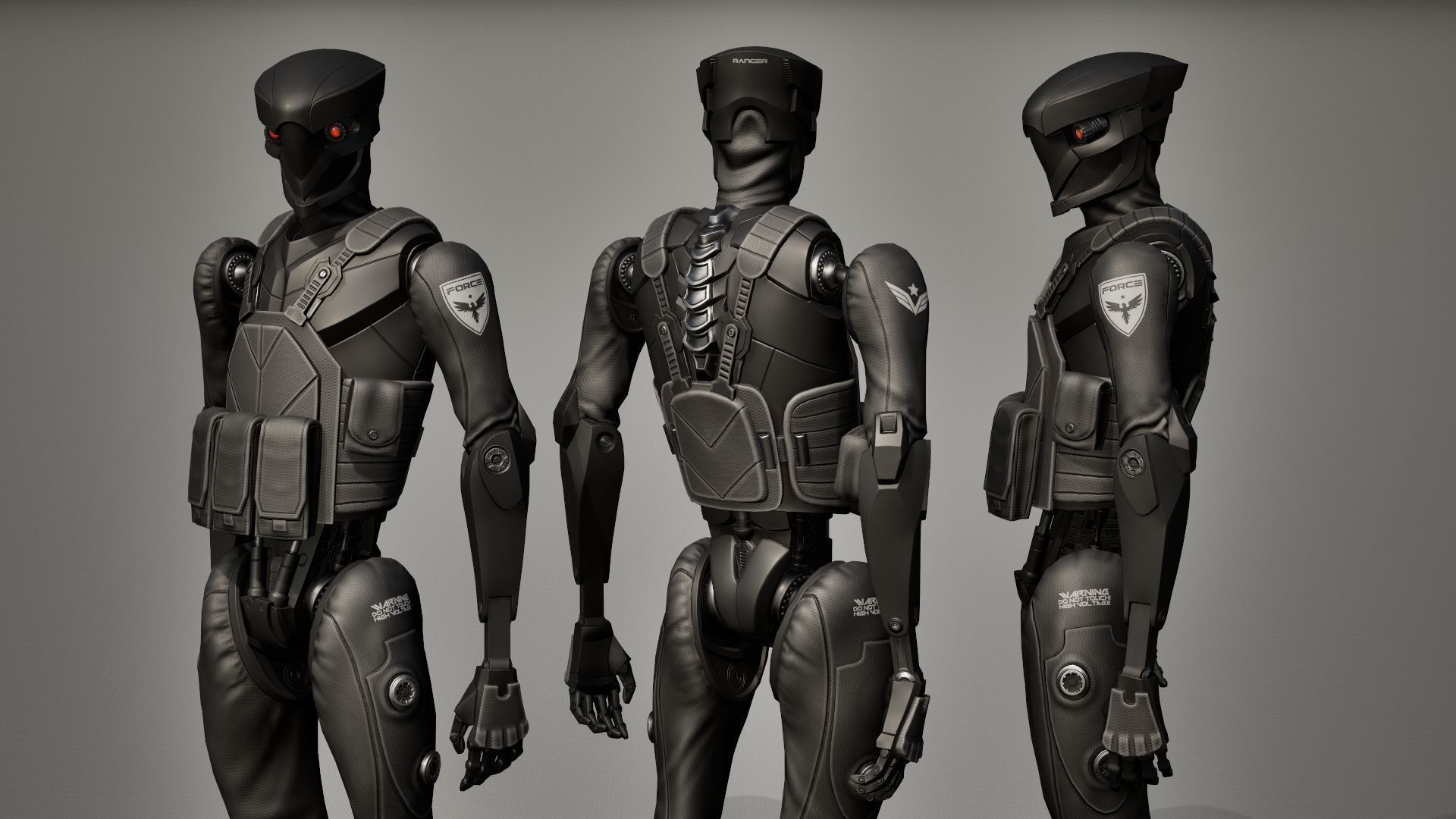 Robot 11 Low-poly 3D model_7