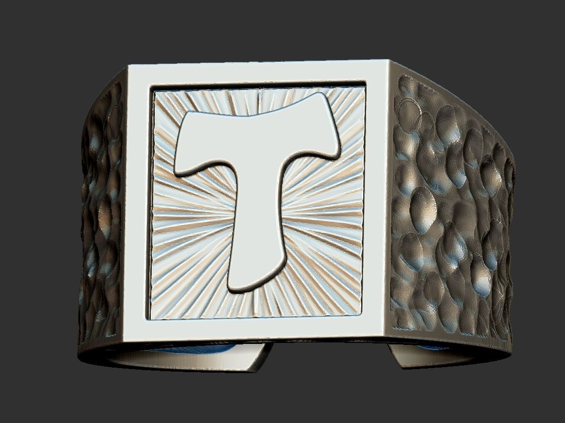 Tao Cross Adjustable Ring 3D print model_11