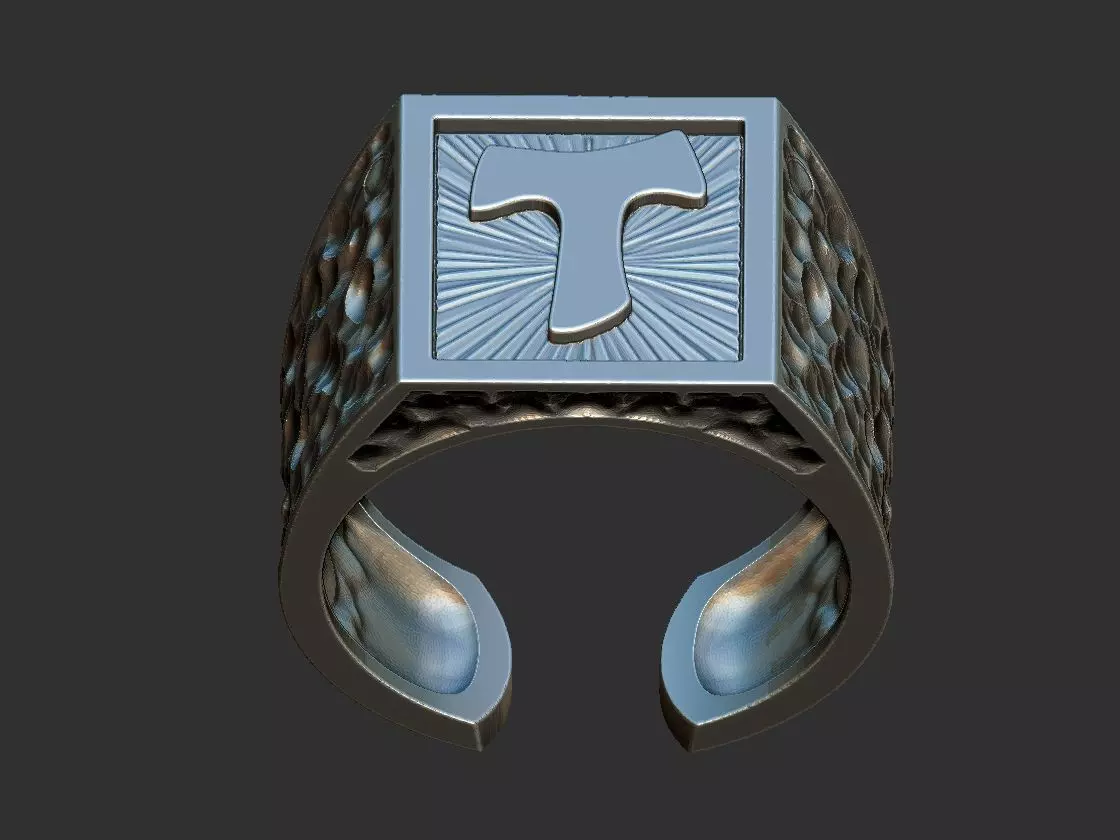 Tao Cross Adjustable Ring 3D print model_0