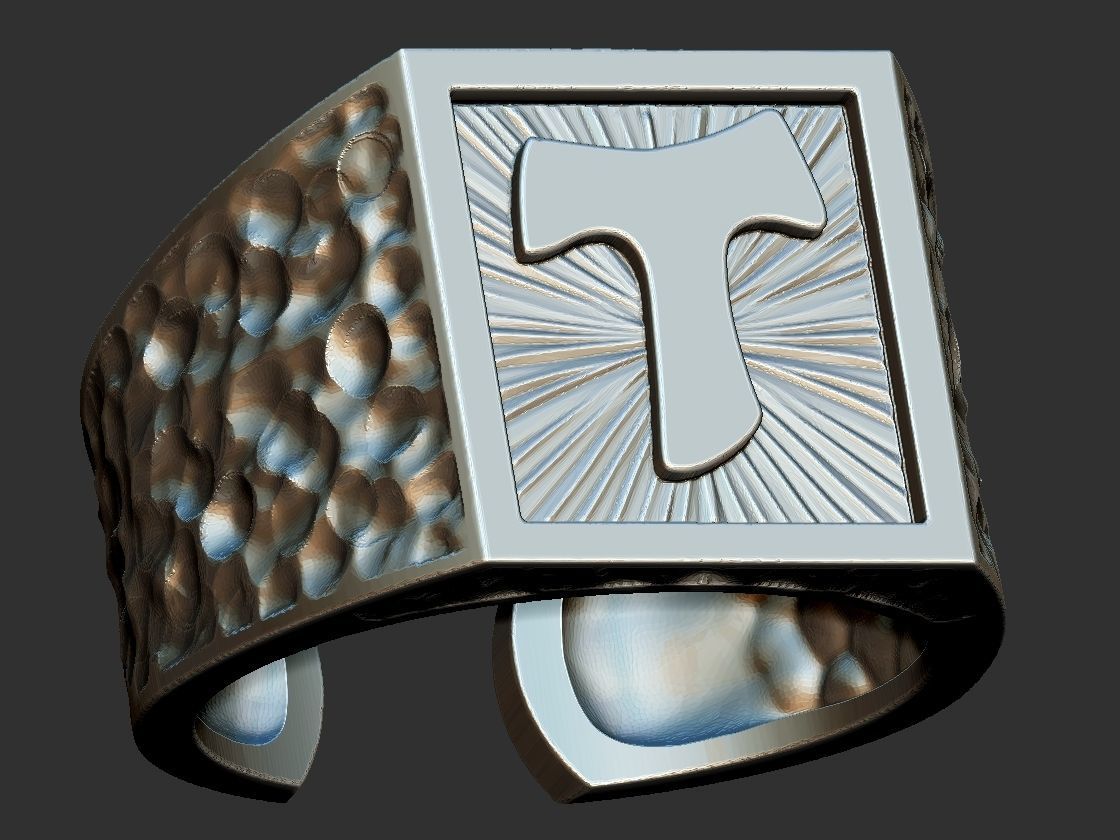 Tao Cross Adjustable Ring 3D print model_12
