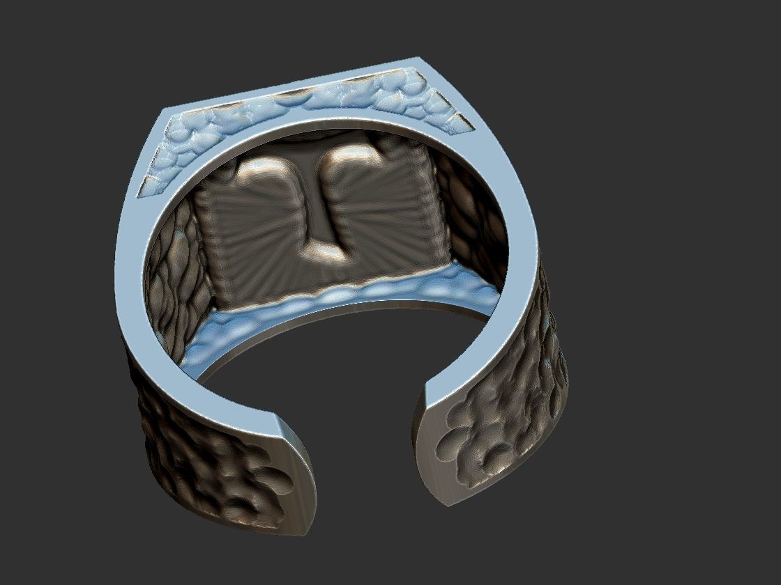 Tao Cross Adjustable Ring 3D print model_6