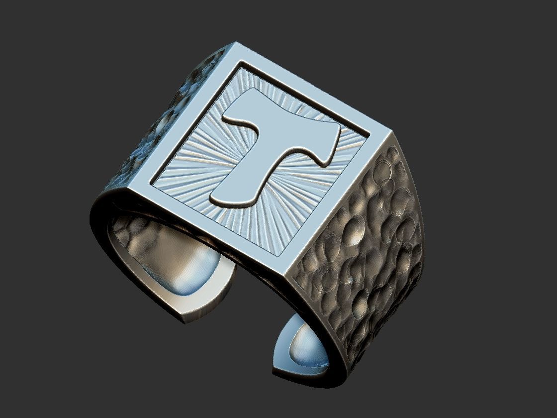 Tao Cross Adjustable Ring 3D print model_10