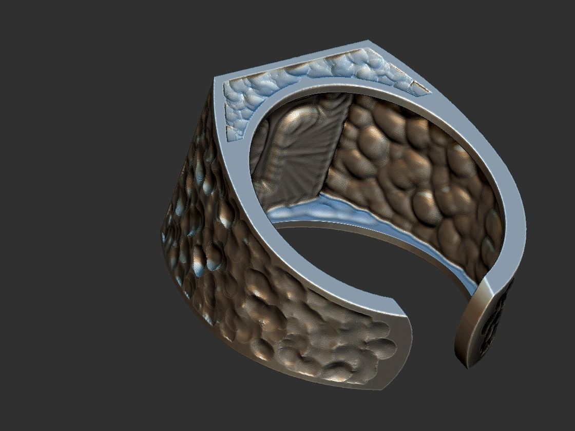 Tao Cross Adjustable Ring 3D print model_7