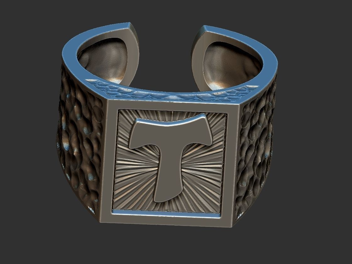 Tao Cross Adjustable Ring 3D print model_13