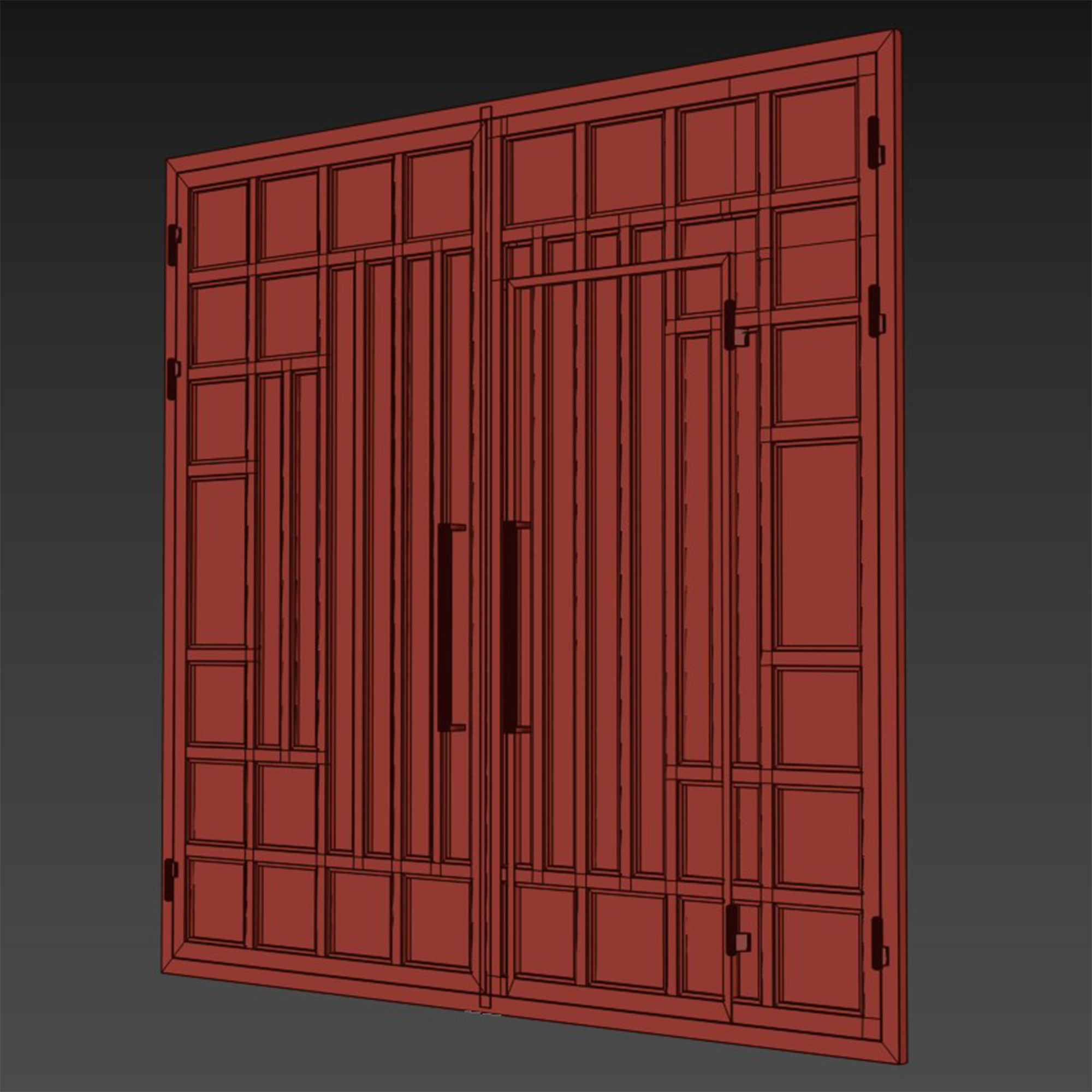Gate black hi tech 3D model_4