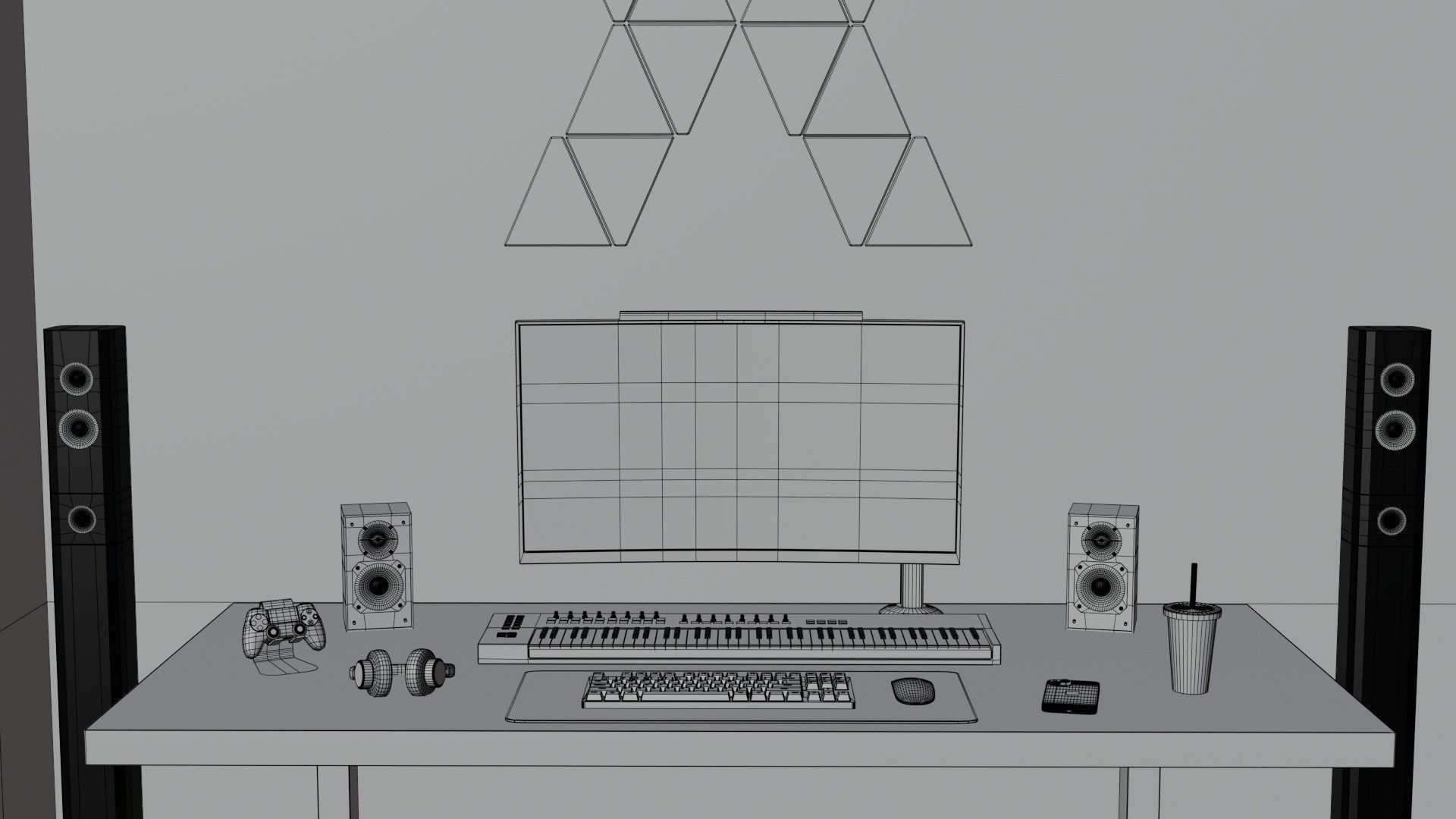 Modern Computer Desk 8 by Nikdox 3D model_16
