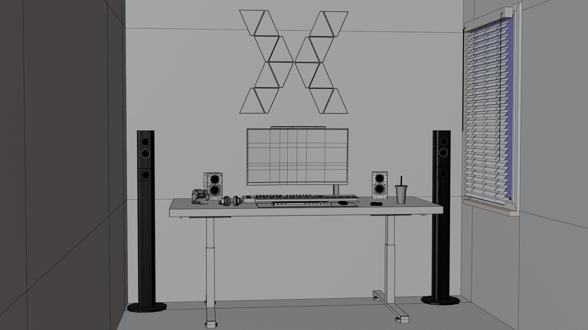 Modern Computer Desk 8 by Nikdox 3D model_26