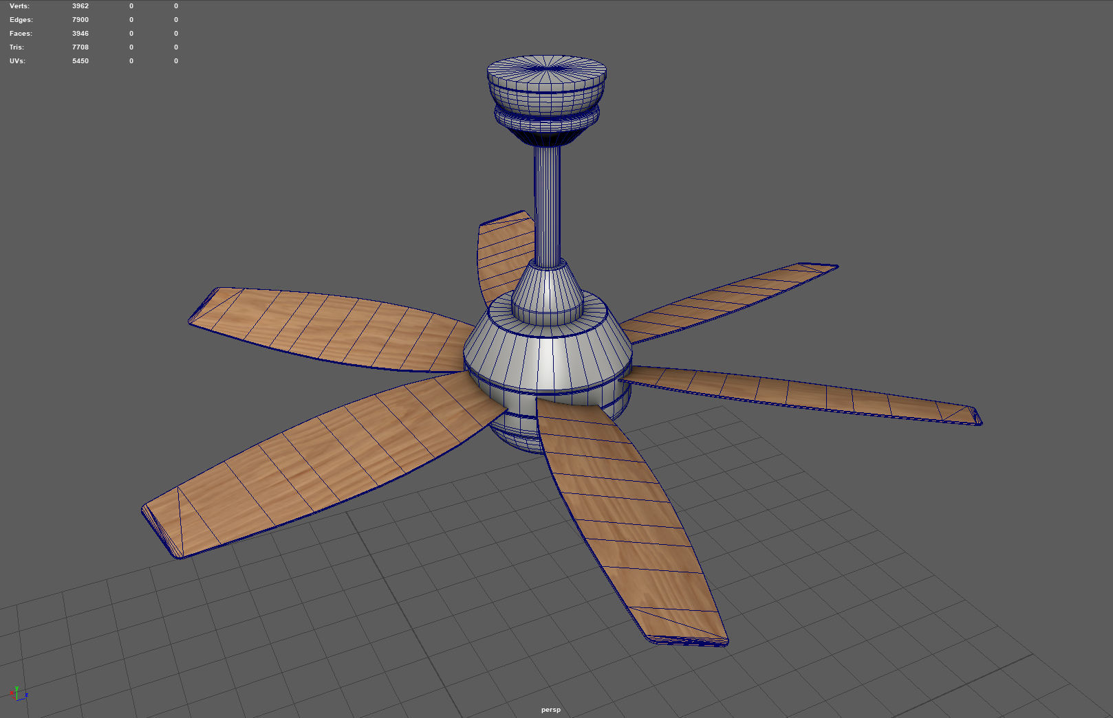 Ceiling Fan Low-poly 3D model_14