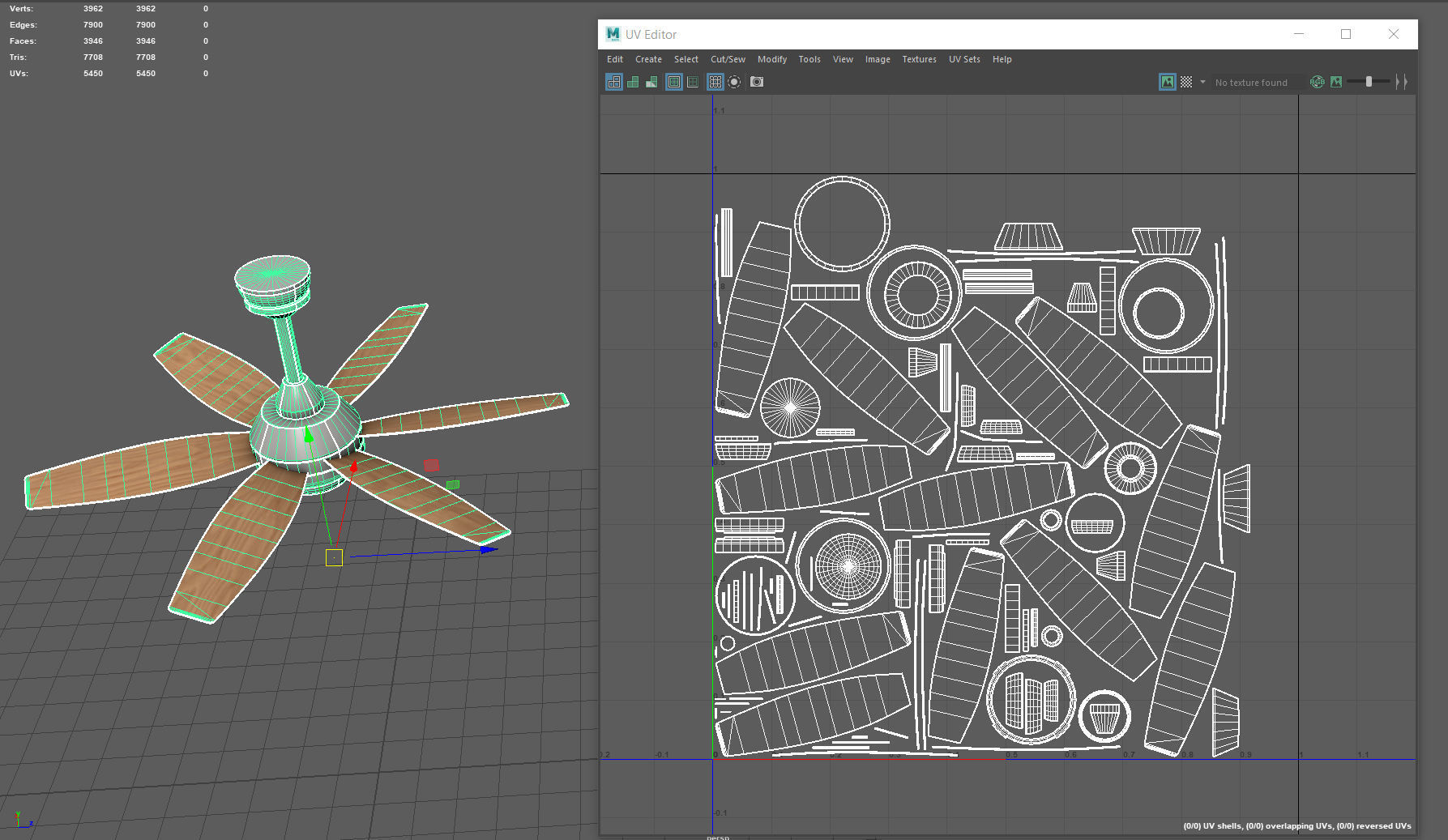 Ceiling Fan Low-poly 3D model_8