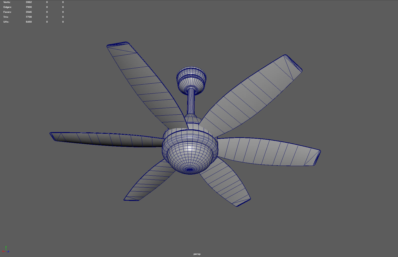 Ceiling Fan Low-poly 3D model_10