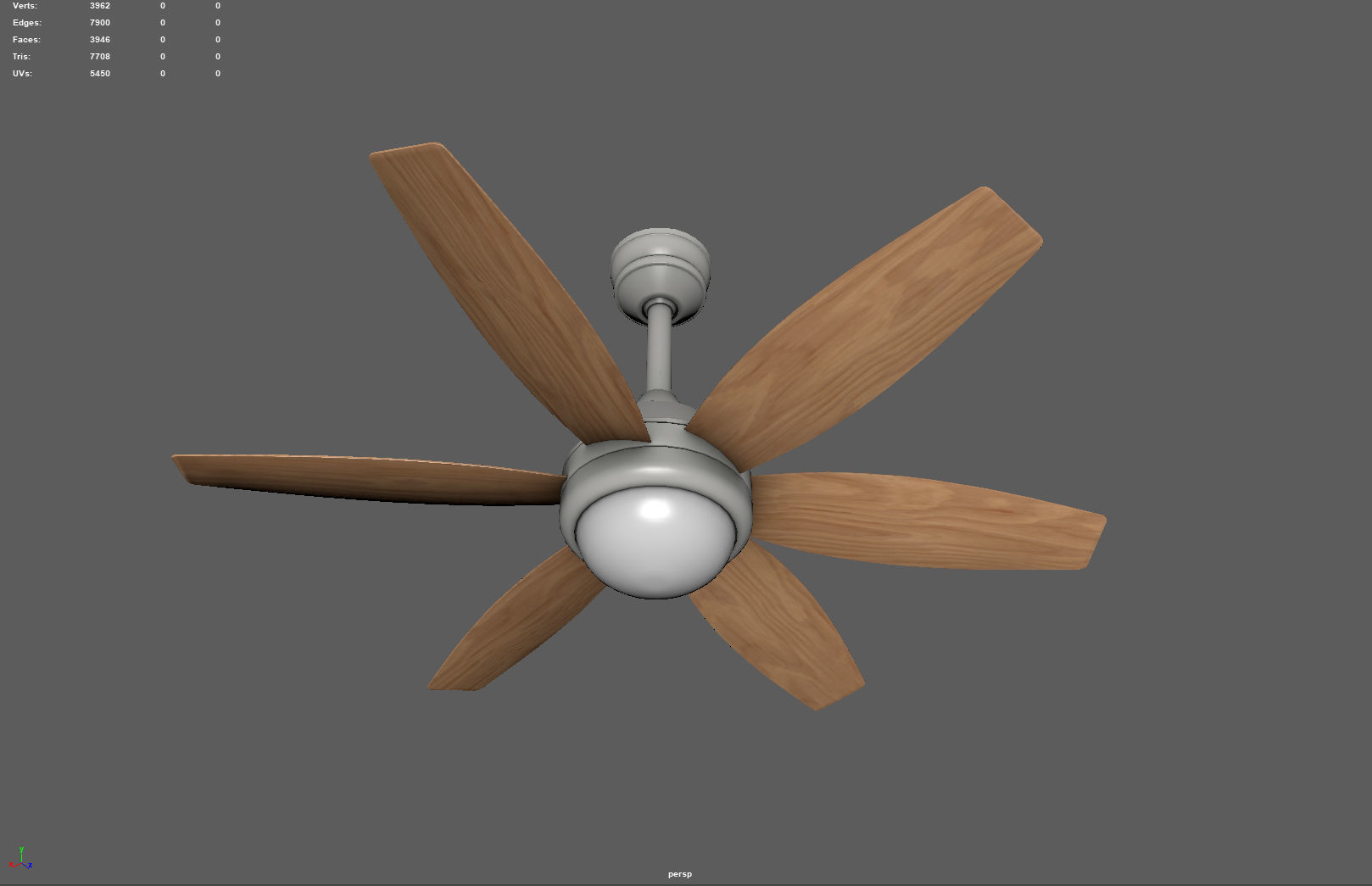 Ceiling Fan Low-poly 3D model_7