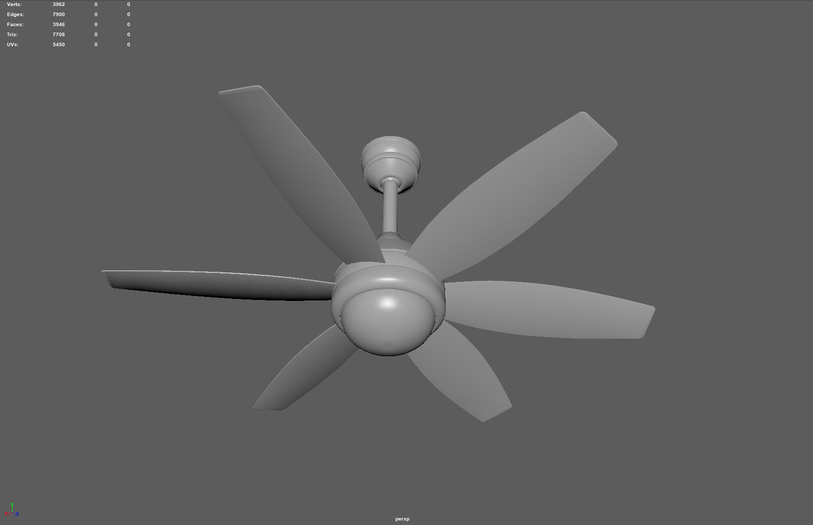 Ceiling Fan Low-poly 3D model_9