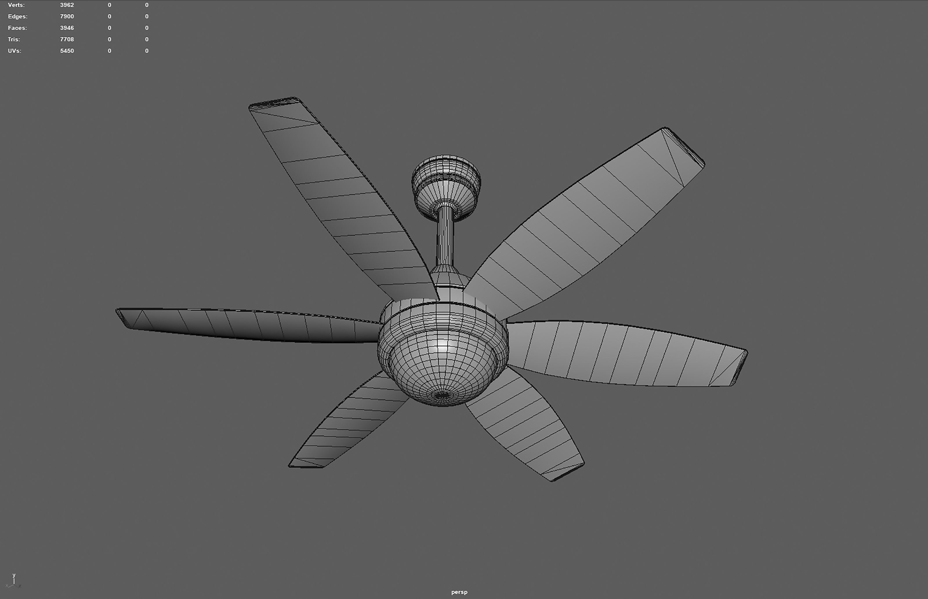 Ceiling Fan Low-poly 3D model_17