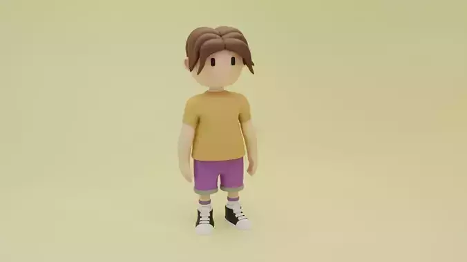 Toon Style Kid Rigged Character