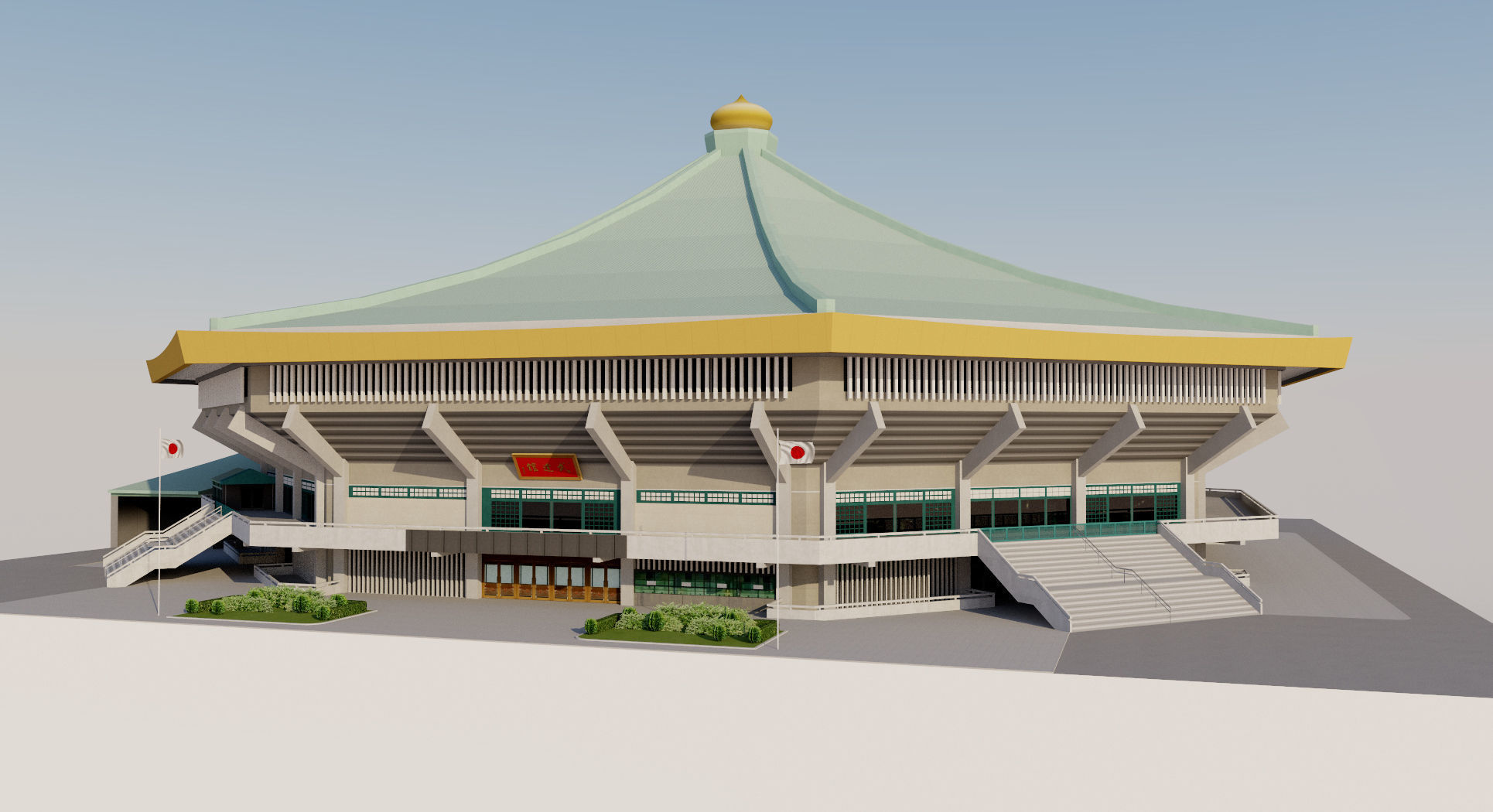 Nippon Budokan - Tokyo Japan 3D model | CGTrader